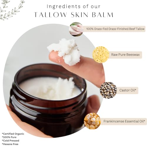 Untamed Organics Beef Tallow Balm for Skin & Face with Castor - Product Imagery