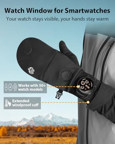 RIGWARL Winter Running Gloves Men Women Cold Weather, - Product Imagery
