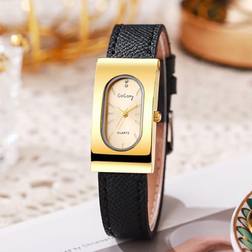 4 Pack Retro Vintage Square Watches for Women Gold Tone Case - Product Imagery