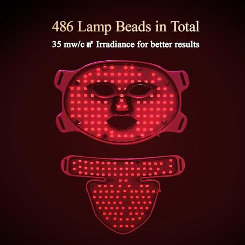 MEGELIN Led Red Light Therapy Face & Neck Mask, 7 Colors Led - Product Imagery