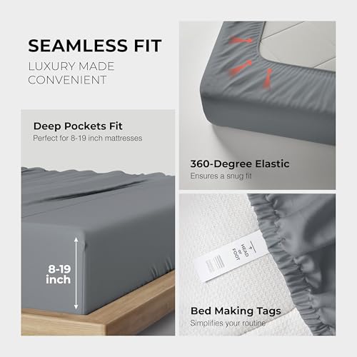 THREAD SPREAD 100% Egyptian Cotton Queen Sheets Set - 1200 - Product Imagery