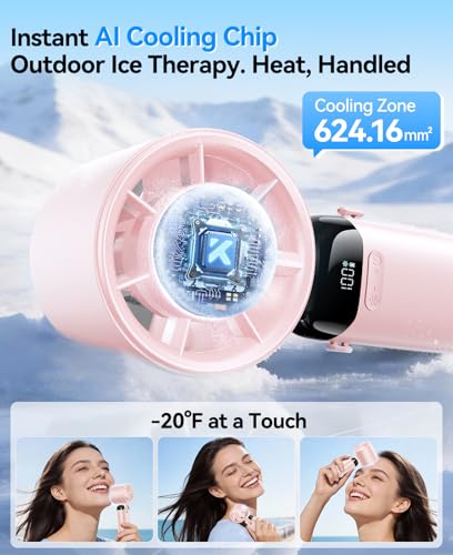 Handheld Portable Turbo Fan with Ice Cooler, Powerful 21000 RPM, - Product Imagery