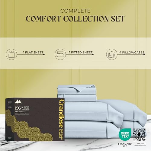 Mayfair Linen 100% Pure Egyptian Cotton Sheet Queen Size - - Product Imagery