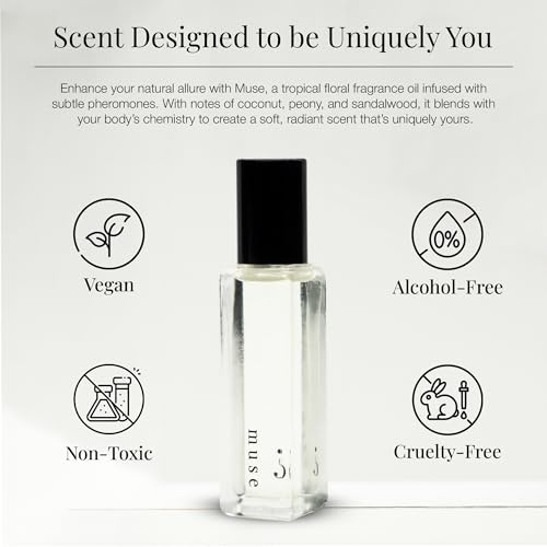 Riddle Muse Roll On Perfume Oil for Women, Sweet Floral Coconut - Product Imagery