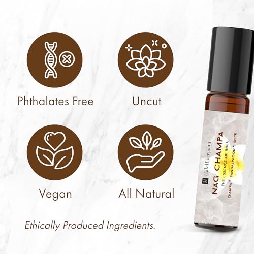 HalalEveryDay Nag Champa Perfume Oil Roll-On, Alcohol-Free, 1/8 - Product Imagery
