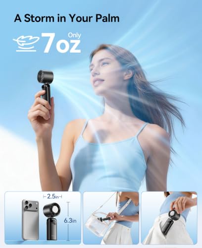 Handheld Portable Turbo Fan with Ice Cooler, Powerful 21000 RPM, - Product Imagery