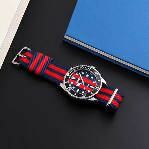 MASTOP Men's Quartz Watch Nylon Strap British Style Business - Product Imagery