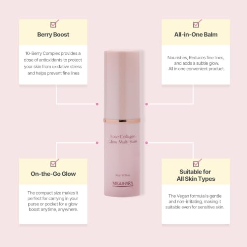 MIGUHARA Rose Collagen Glow Multi Balm Stick - Reallagen EX - Product Imagery