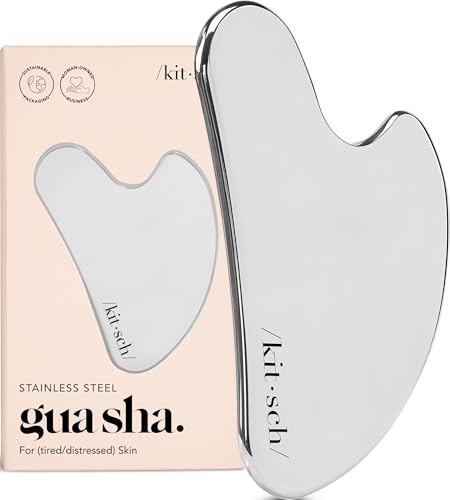 Kitsch Stainless Steel Guasha Tool for Face - Silver - Product Imagery