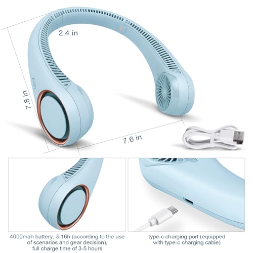 CIVPOWER Neck Fan: Portable Personal Neck Cooling Rechargeable - Product Imagery
