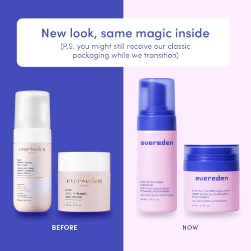Evereden Kids Multi-Vitamin Face Wash & Cream Set, Vegan, Peach, - Product Imagery