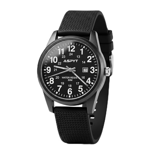 Men Black Watch, Military Analog Quartz Watch for Men, Ultra - Product Imagery