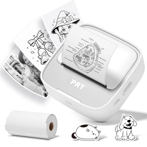 PRT Mini Sticker Printer, Portable Thermal Printer with 1Roll - Product Imagery