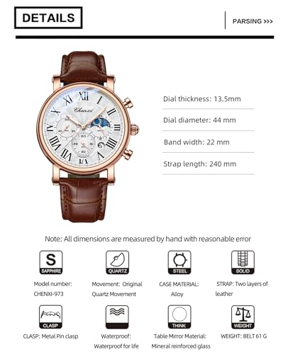 FANMIS Men Classic Watches Chronograph Analog Watch Business - Product Imagery