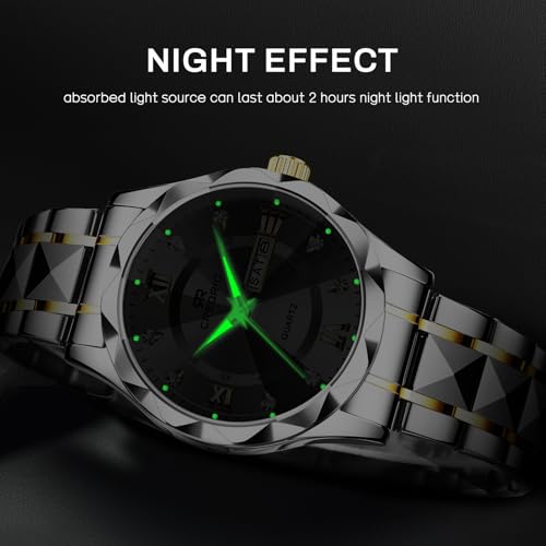 Watch for Men Stainless Steel Waterproof Diamond Business Dress - Product Imagery