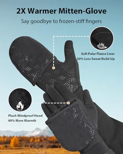 RIGWARL Winter Running Gloves Men Women Cold Weather, - Product Imagery