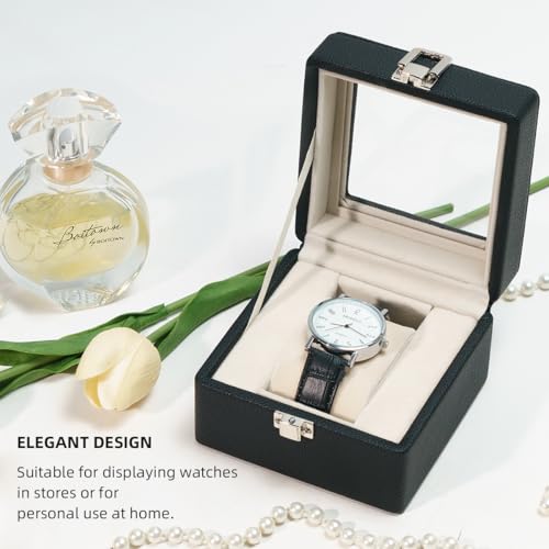 Watch Box, 1 Slot Watch Display Case for Men & Women, Removable - Product Imagery