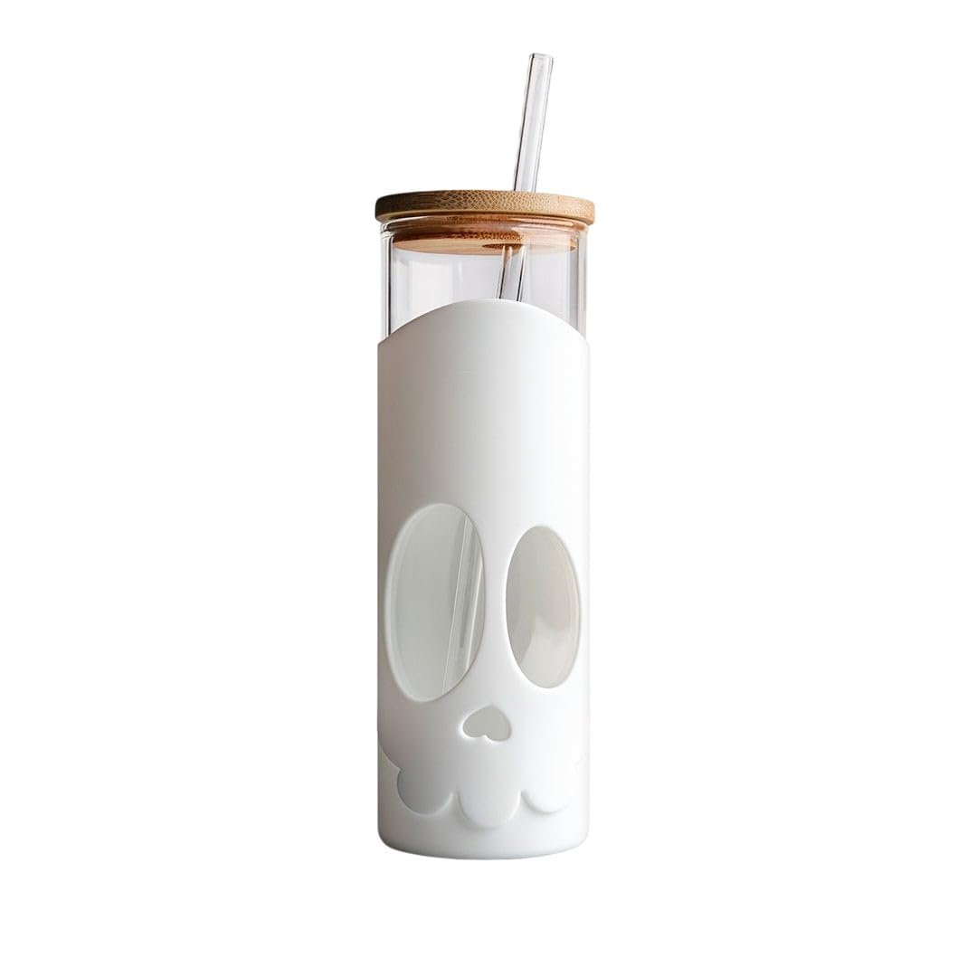 OTOTO NEW Bonesy Glass Tumbler with Straw and Lid - 16.90oz Cute Water - View 5