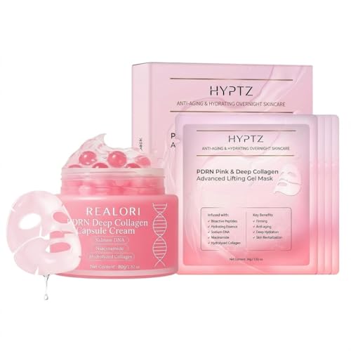 PDRN Collagen Capsule Cream & Deep Hydrating Overnight Gel Mask - Product Imagery