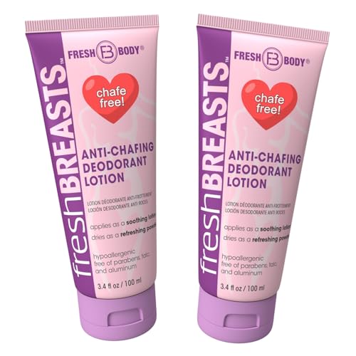 Fresh BREASTS Anti Chafing Deodorant Lotion to Powder 3 4oz - Fresh Body FB Official Imagery - 1
