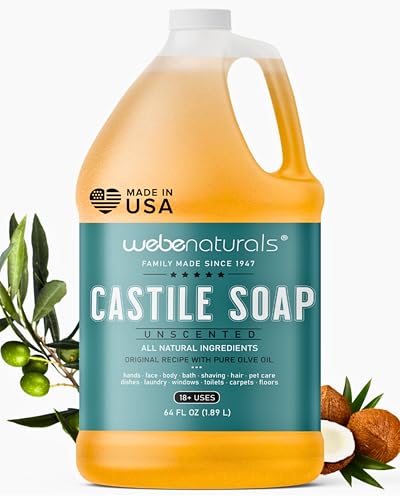 WEBE Naturals Pure Unscented Castile Soap Refill 64 Oz - WEBE Official Imagery - 1