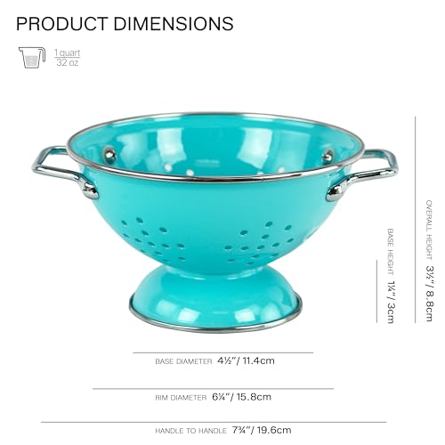 Reston Lloyd, 1 Quart Powder Coated Steel Kitchen Strainer - Product Imagery