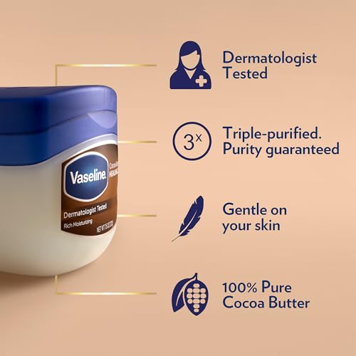 Vaseline Cocoa Butter Healing Jelly, 2 Sizes (7.5 Oz & 1.75 Oz) - Product Imagery