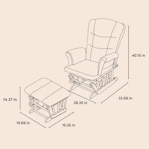 Storkcraft Tuscany Glider & Ottoman and Lumbar Pillow, - Product Imagery