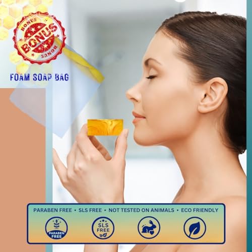 Honey Kojic Acid and Turmeric Soap for Dark Spots | Vitamin C & - Product Imagery