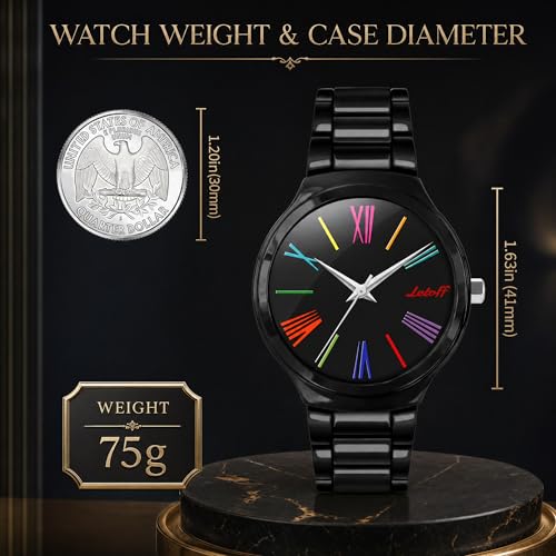 Letoff Women's Watch with Colorful Roman Numerals, - Product Imagery