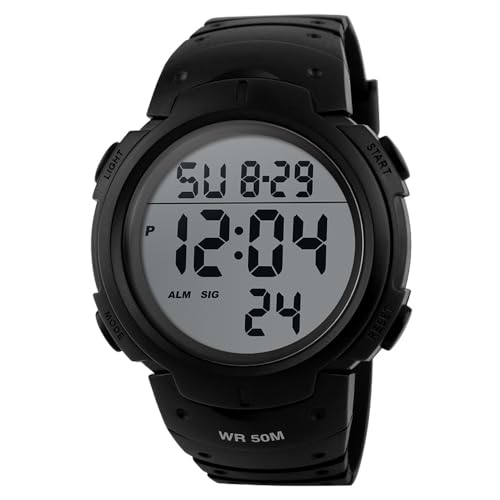PASOY Men's Simple Outdoor Sports Digital Watch Waterproof Swim - Product Imagery