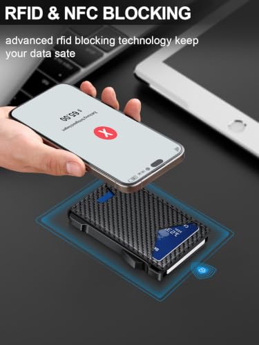 Wallet for Men RFID Wallet with 2 ID Windows & Money Clip, Slim - Product Imagery