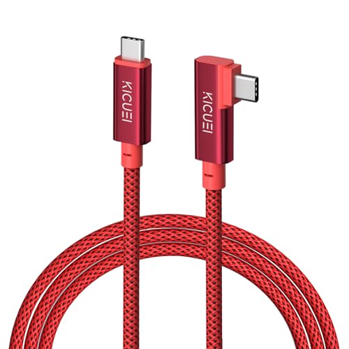 KICUEI USB-C to USB-C tethering cable, 10FT (3m) right angle photography cord with 20Gbps fast data transfer.