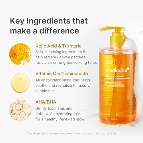 medicube Kojic Acid Turmeric Brightening Body Wash, 13.52 fl.oz - Product Imagery