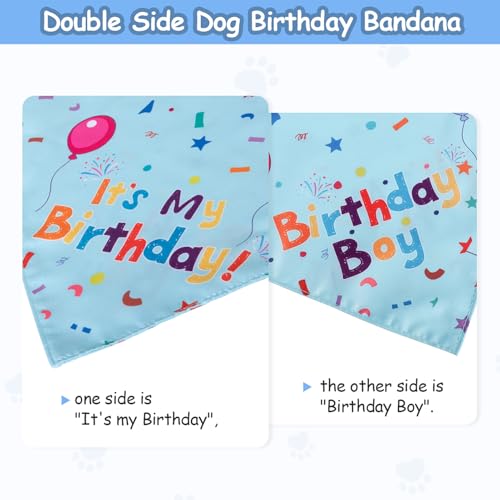 Dog Birthday Bandana Set, Dog Birthday Party Supplies,Dog - Product Imagery