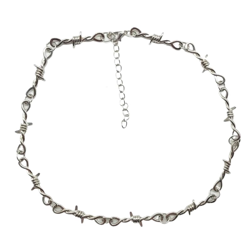 925 Sterling Silver Blade Barbed Wire Necklace Bracelet For - Premium Selection Official Imagery - 1