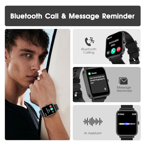 Smart Watch (Answer/Make Call): 1.85" Waterproof Fitness - Product Imagery