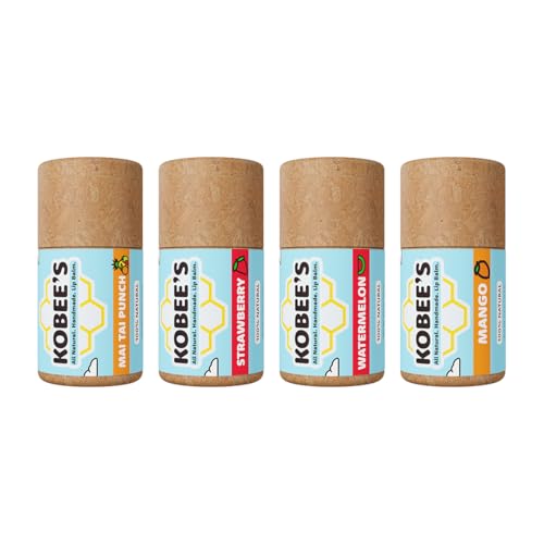 Kobeesco Fruit Flavors 4 pack Lip Balm Lip Moisturizer Lip - KOBEE'S ALL NATURAL. HANDMADE. LIP BALM. Official Imagery - 1