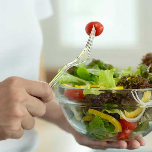 Dealusy 360 Count Extra Heavy Duty Clear Plastic Forks Disposable - Product Imagery