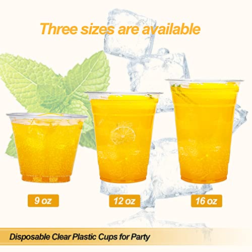 TashiBox 100 Count - 16 Ounce Plastic Cups, Ice Coffee Cups To - Product Imagery