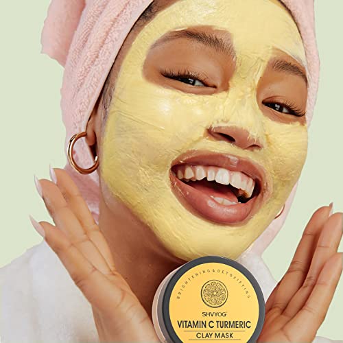 SHVYOG 4Pcs Face Mask Set - Turmeric Clay Mask, Vitamin C, Green - Product Imagery
