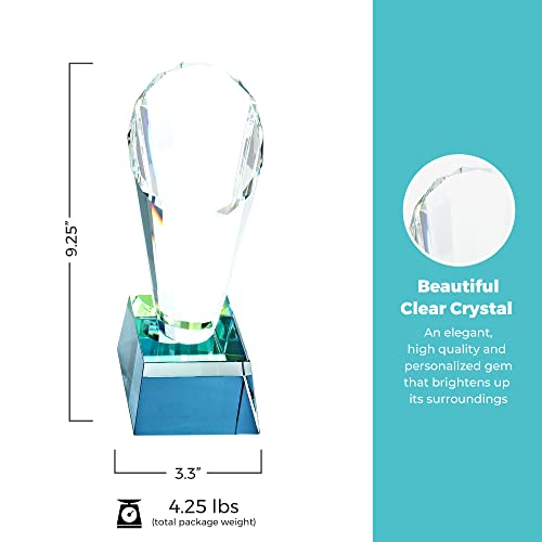 Baudville Engraved Crystal Spotlight Trophy - Clear Award - - Product Imagery