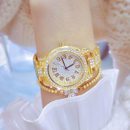 ADSBIAOYE Gold Watches for Women Luxury Diamond Ladies Bracelet - Product Imagery