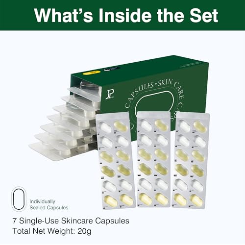 Travel Skincare Capsules Set, 7-Step Single-Use Kit, 20g - Product Imagery