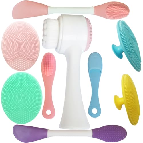 9-in-1 Face Scrubber Face Cleaning Brushes Super Soft Silicone - Product Imagery