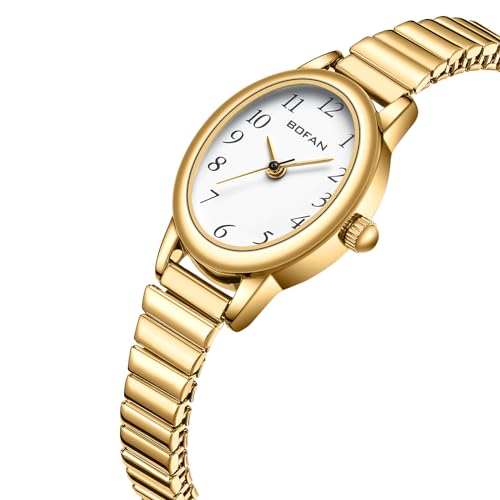 BOFAN Small Gold Watches for Women Easy Read Ladies Quartz Wrist - Product Imagery