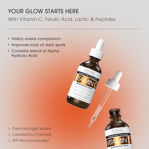 Advanced Clinicals Brightening Vitamin C Serum For Face With - Product Imagery