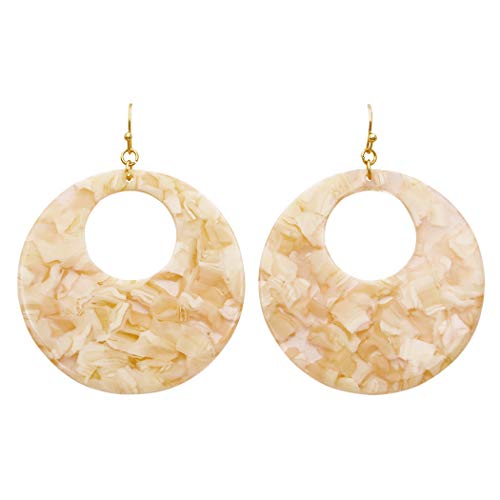 Rosemarie Collections Women's Lucite Disc Dangle Earrings 2.5 - Product Imagery