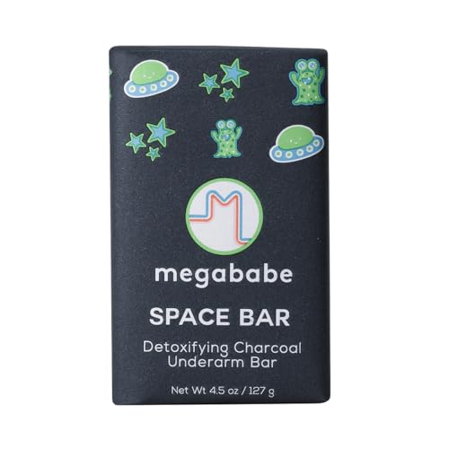 Megababe Space Bar, Detox Charcoal Underarm Bar, Odor Control, - Product Imagery