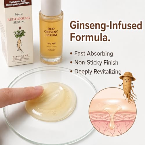 Esfolio made in Korea Red Ginseng Serum 1.69 Fl Oz, Lightweight - Product Imagery